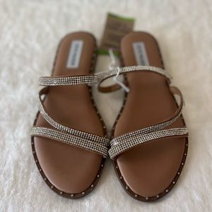 Steve Madden Slide Flat Sandal Rhinestone Size 7